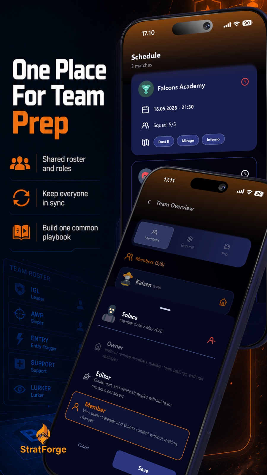 Team & schedule overview — keep your roster aligned